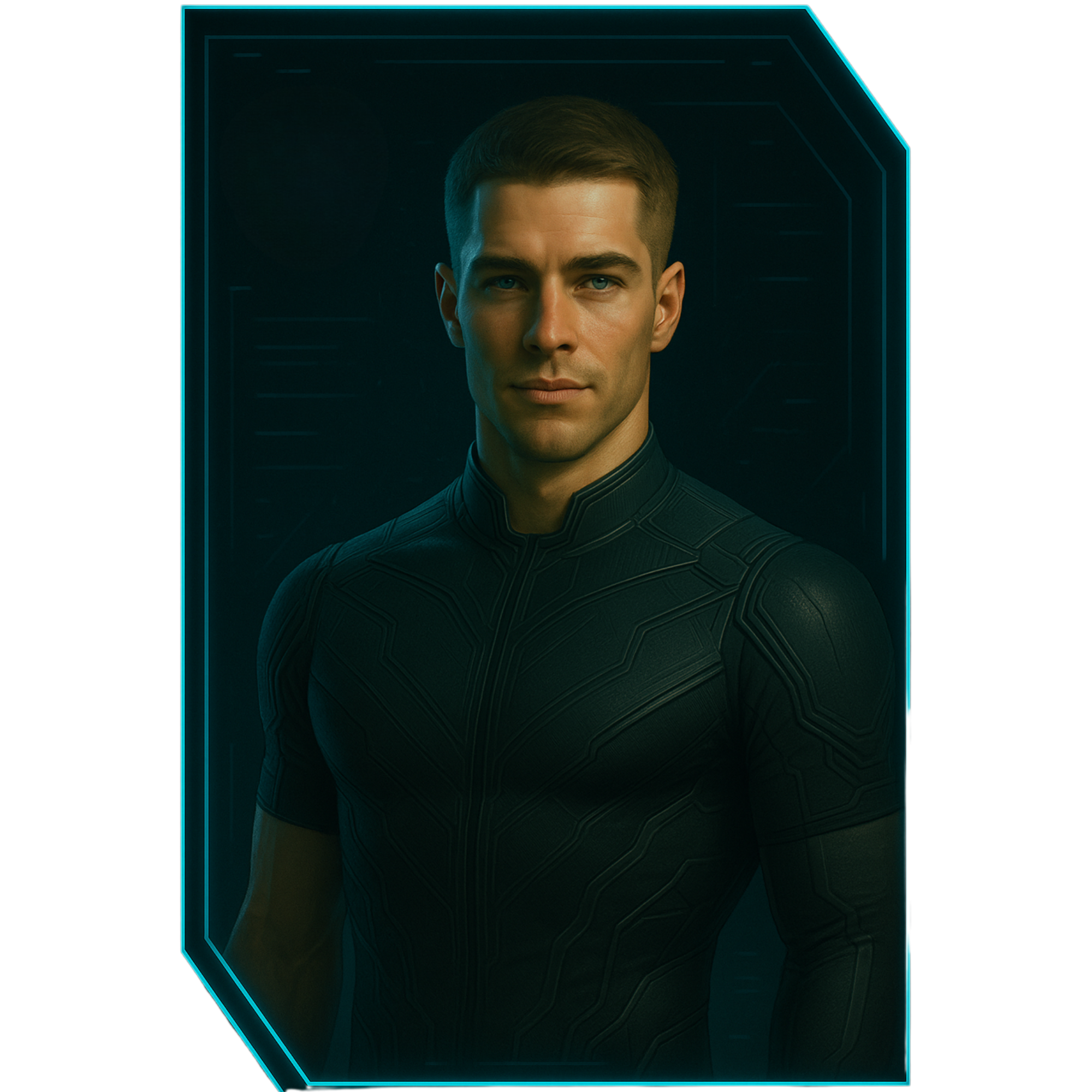 Portret postaci w stylistyce cyberpunk, klimat zimowego Keryntu