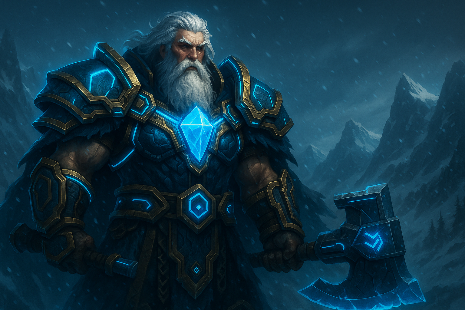 Izel — cyber-nordycki bóg Keryntu na lodowym pustkowiu