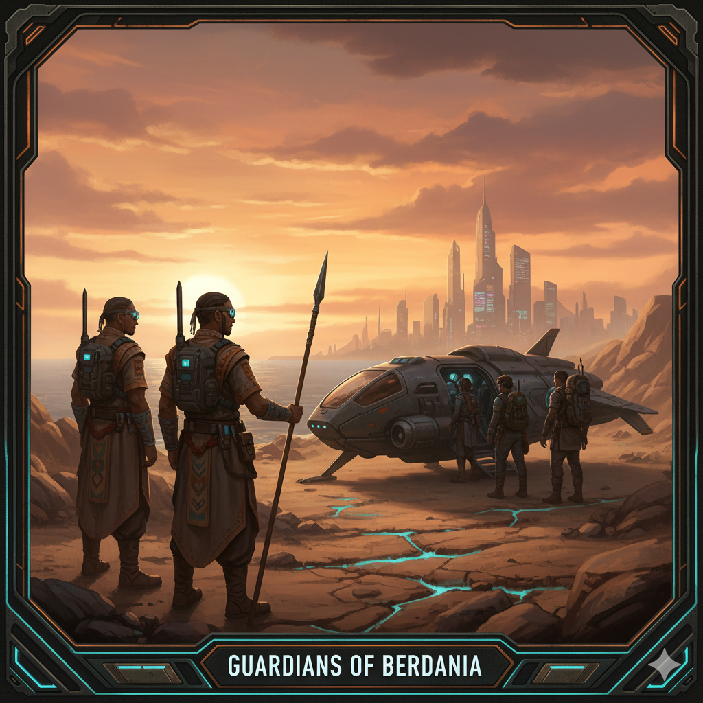 Strażnicy Berdanii przy prymitywnym przejściu granicznym