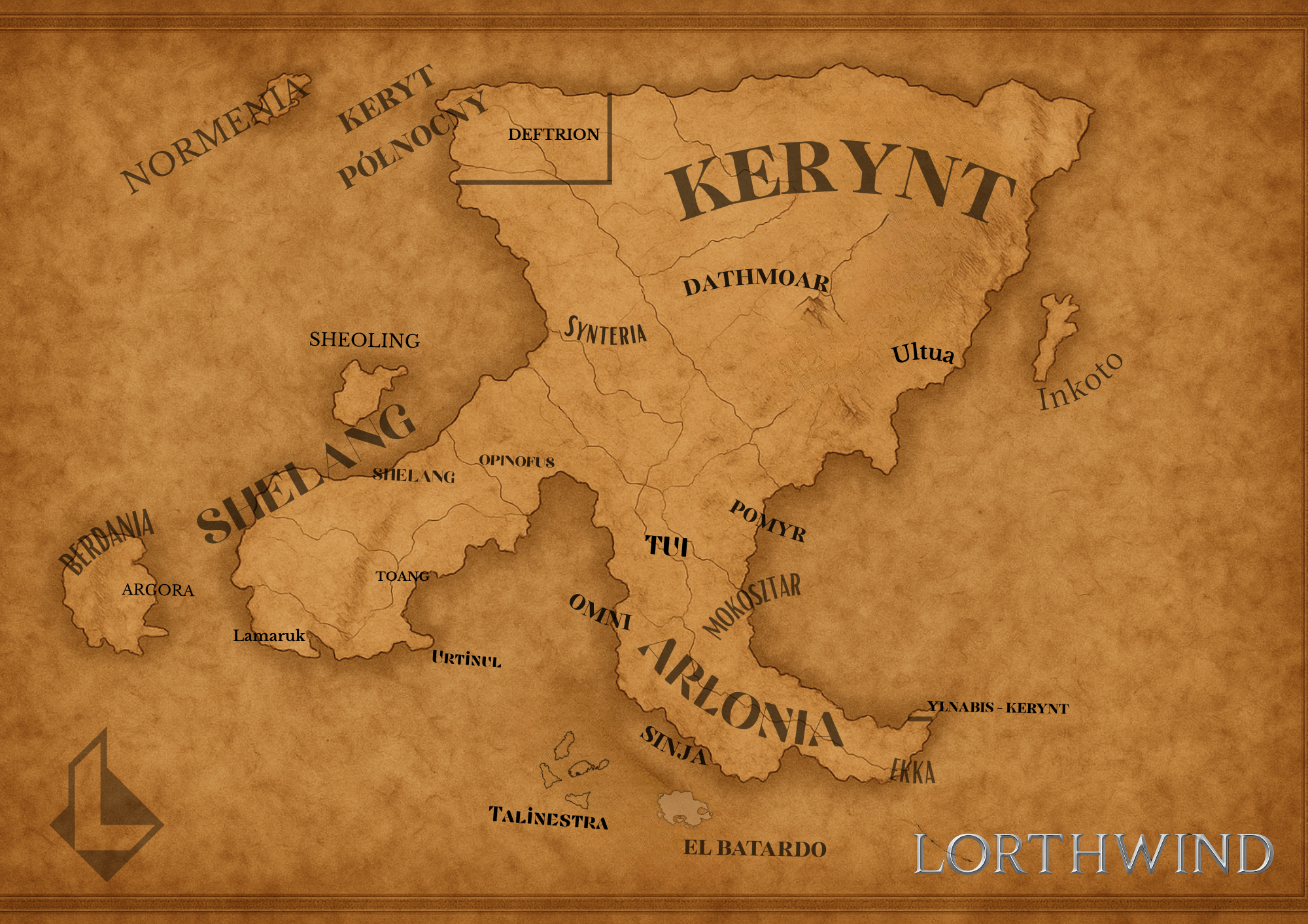 Mapa Lorthwind — cyber-fantasy